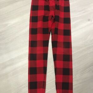 Cat & Jack Red and Black Plaid Kids Leggings